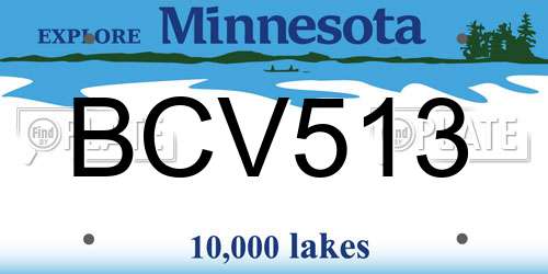 BCV513 Minnesota License Plate