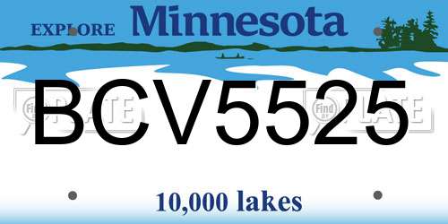 BCV5525 Minnesota License Plate