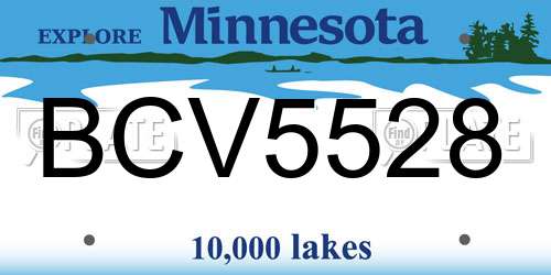BCV5528 Minnesota License Plate