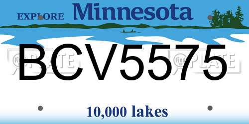 BCV5575 Minnesota License Plate
