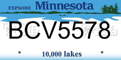 BCV5578 Minnesota License Plate