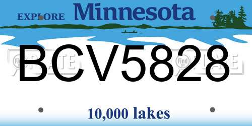 BCV5828 Minnesota License Plate