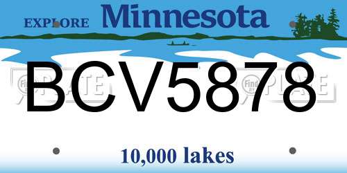 BCV5878 Minnesota License Plate