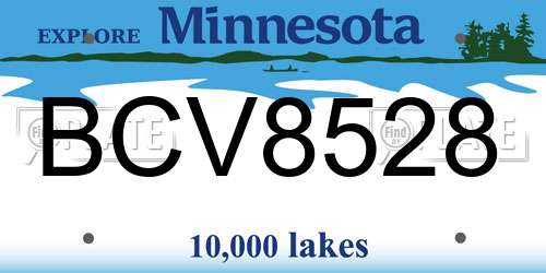 BCV8528 Minnesota License Plate