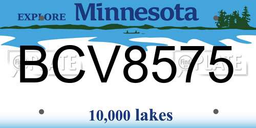 BCV8575 Minnesota License Plate