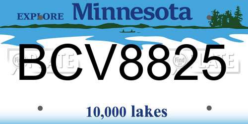 BCV8825 Minnesota License Plate