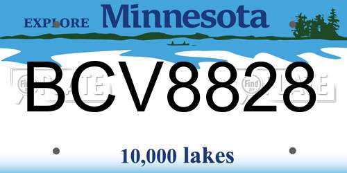 BCV8828 Minnesota License Plate
