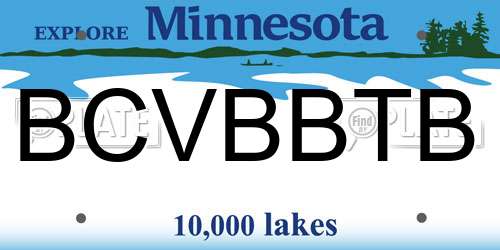 BCVBBTB Minnesota License Plate