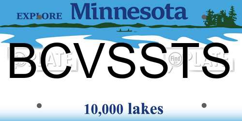 BCVSSTS Minnesota License Plate