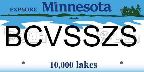 BCVSSZS Minnesota License Plate