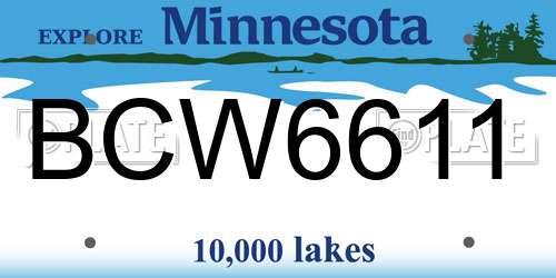 BCW6611 Minnesota License Plate