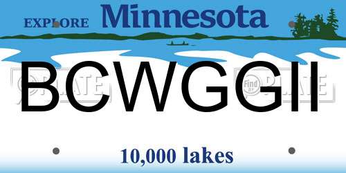 BCWGGII Minnesota License Plate