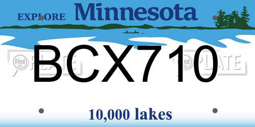 BCX710 Minnesota License Plate