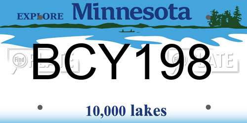 BCY198 Minnesota License Plate