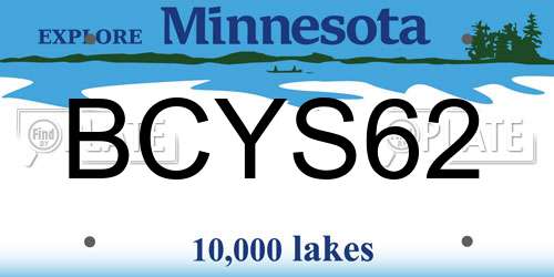 BCYS62 Minnesota License Plate
