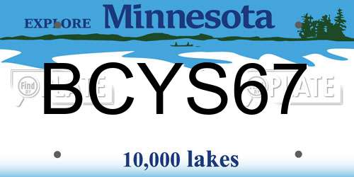 BCYS67 Minnesota License Plate