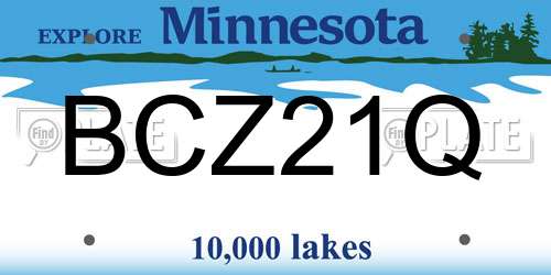 BCZ21Q Minnesota License Plate
