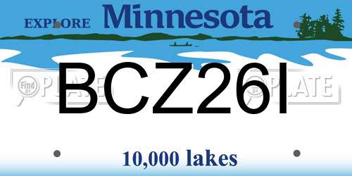 BCZ26I Minnesota License Plate