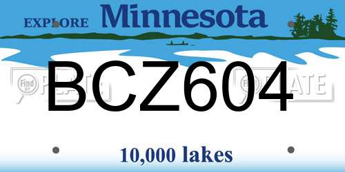 BCZ604 Minnesota License Plate