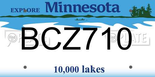 BCZ710 Minnesota License Plate