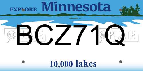 BCZ71Q Minnesota License Plate