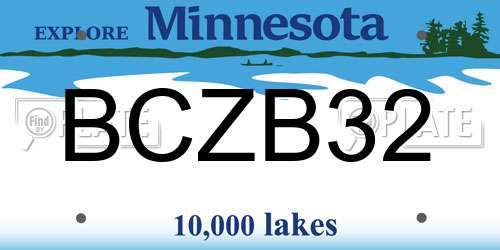 BCZB32 Minnesota License Plate