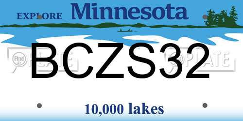 BCZS32 Minnesota License Plate