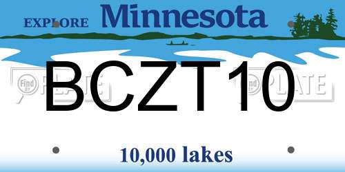BCZT10 Minnesota License Plate