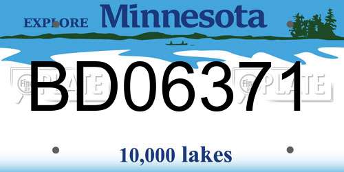 BD06371 Minnesota License Plate