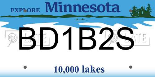 BD1B2S Minnesota License Plate