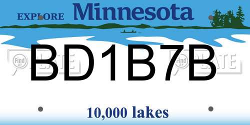 BD1B7B Minnesota License Plate