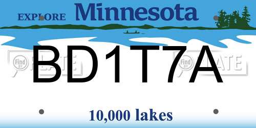 BD1T7A Minnesota License Plate