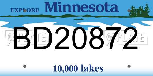 BD20872 Minnesota License Plate