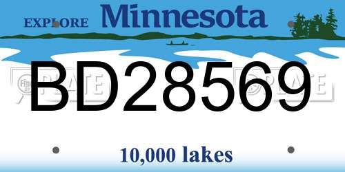 BD28569 Minnesota License Plate
