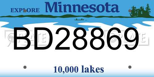 BD28869 Minnesota License Plate