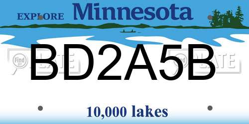 BD2A5B Minnesota License Plate