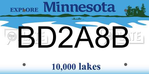 BD2A8B Minnesota License Plate