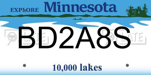 BD2A8S Minnesota License Plate