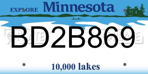 BD2B869 Minnesota License Plate