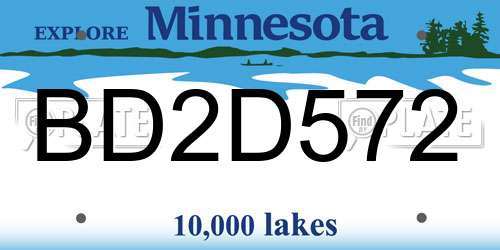 BD2D572 Minnesota License Plate