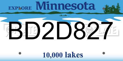 BD2D827 Minnesota License Plate