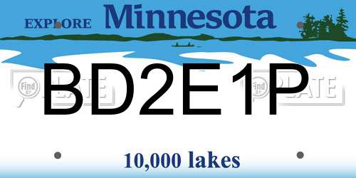 BD2E1P Minnesota License Plate