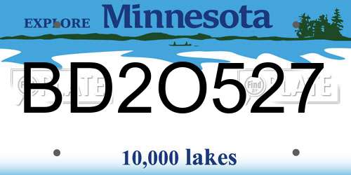 BD2O527 Minnesota License Plate