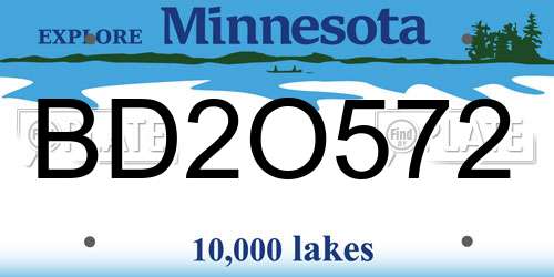 BD2O572 Minnesota License Plate