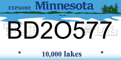 BD2O577 Minnesota License Plate