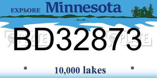 BD32873 Minnesota License Plate