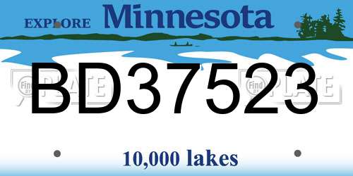 BD37523 Minnesota License Plate