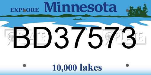 BD37573 Minnesota License Plate