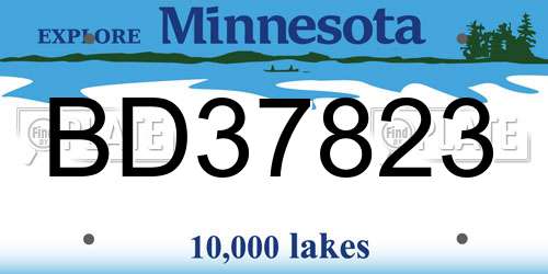 BD37823 Minnesota License Plate