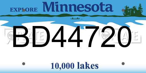 BD44720 Minnesota License Plate